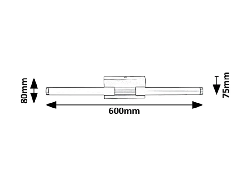 Tilora – LED плафон за баня в черно/бяло, 600мм, 8W, 4000K, IP44