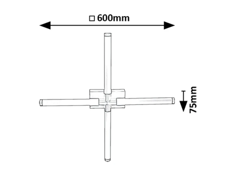 Tilora – LED плафон за баня в черно/бяло, 600×600мм, 16W, 4000K, IP44