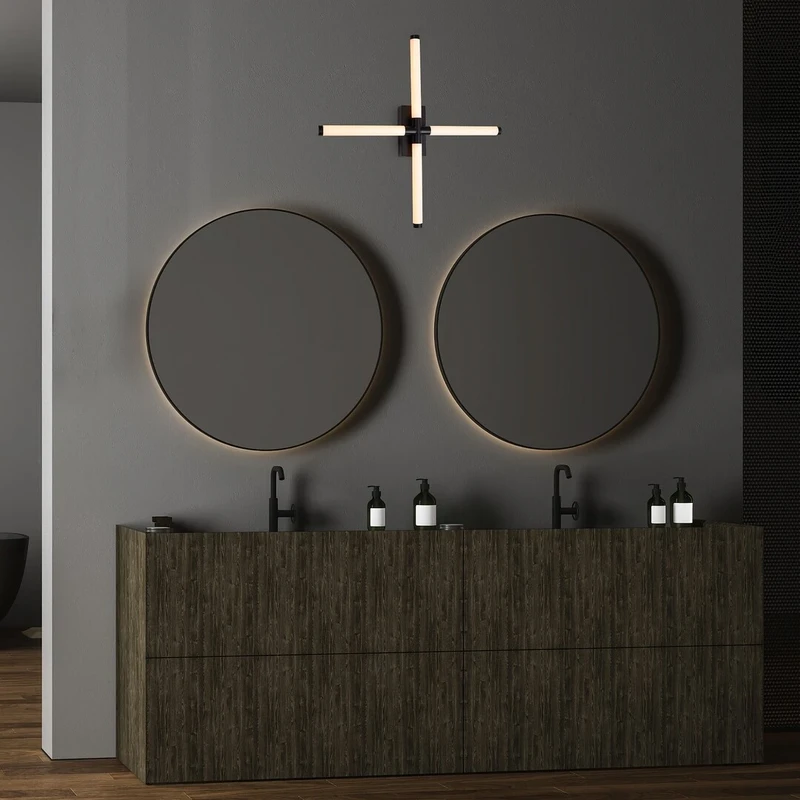 Tilora – LED плафон за баня в черно/бяло, 600×600мм, 16W, 4000K, IP44