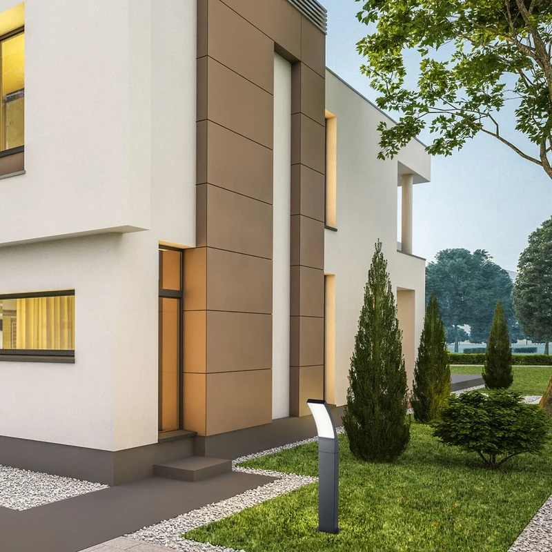 Palanga – LED градинска лампа в антрацит с бял абажур, Ø120мм, 12W, 3000K