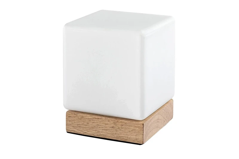 Pirit – LED настолна лампа в цвят бук с бяло стъкло, 105×130мм, 1.2W, 3000K