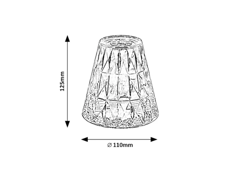 Siggy – LED настолна лампа в прозрачно, Ø110мм, 2W, 3000K, RGB