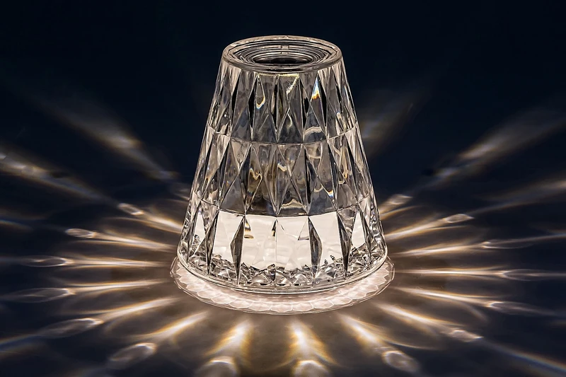 Siggy – LED настолна лампа в прозрачно, Ø110мм, 2W, 3000K, RGB