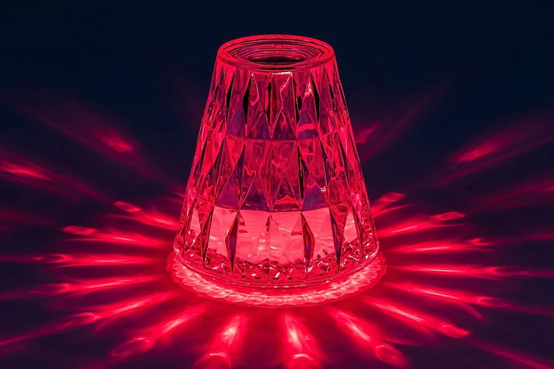 Siggy – LED настолна лампа в прозрачно, Ø110мм, 2W, 3000K, RGB
