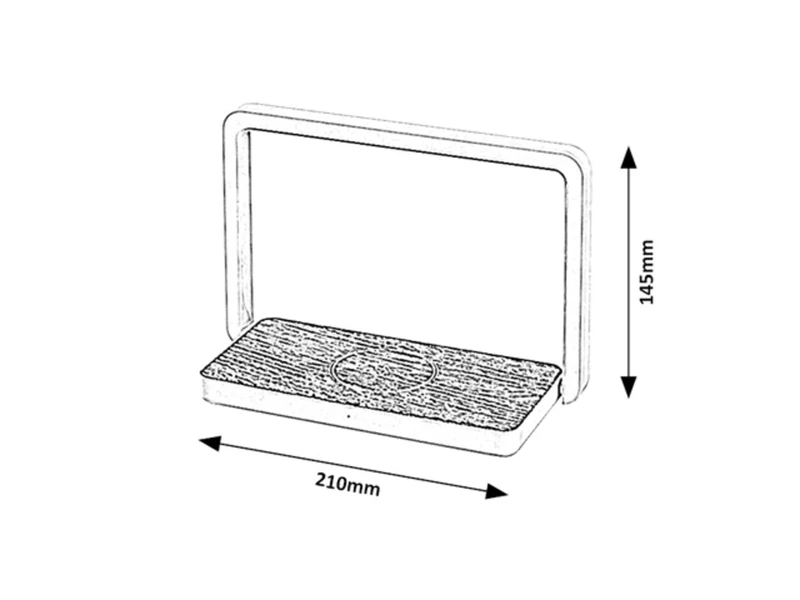 Buldus – LED настолна лампа в дъб/бяло мат, 210×145мм, 4W, 3000K, димируема
