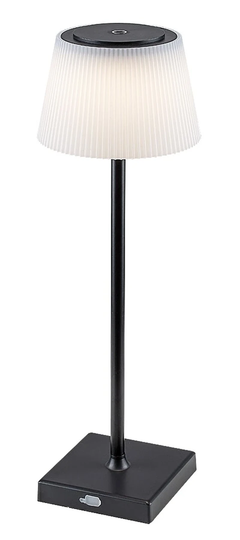 Taena – LED настолна лампа в черно с бял абажур, Ø130мм, 4W, 3000-5000K, IP44