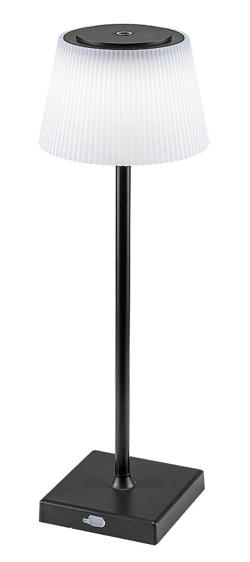 Taena – LED настолна лампа в черно с бял абажур, Ø130мм, 4W, 3000-5000K, IP44