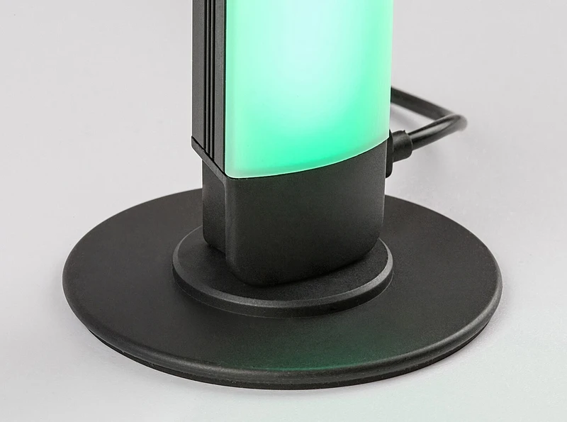 Paco – LED настолна лампа в черно/бяло, Ø35мм, 5W, RGB, с дистанционно