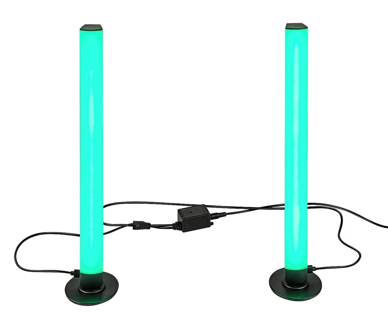 Paco – LED настолна лампа в черно/бяло, Ø35мм, 5W, RGB, с дистанционно