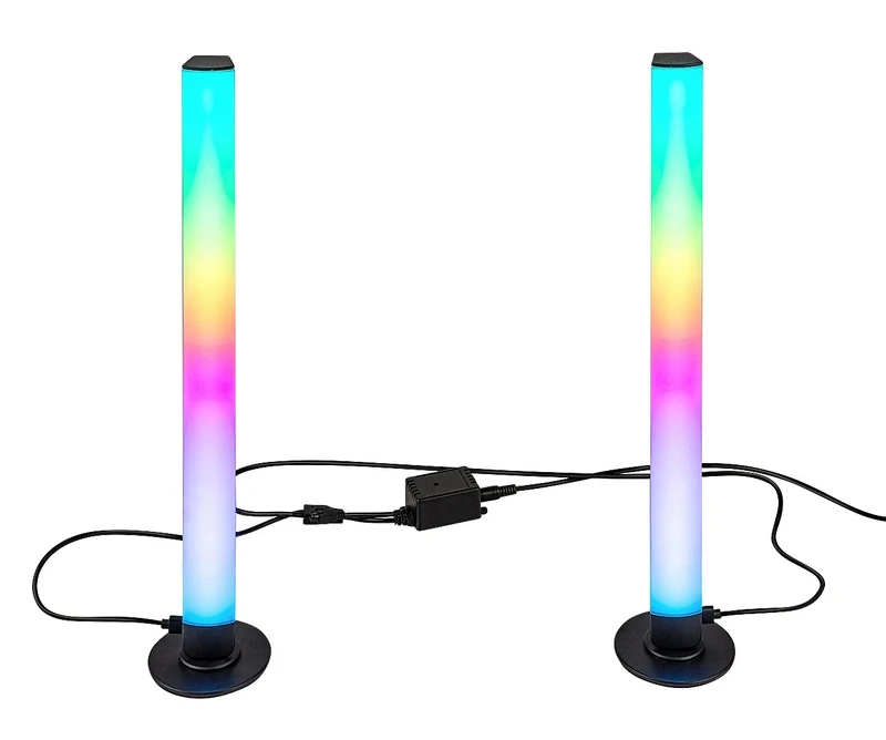 Paco – LED настолна лампа в черно/бяло, Ø35мм, 5W, RGB, с дистанционно
