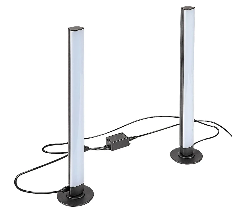 Настолни лампи Paco – LED настолна лампа в черно/бяло, Ø35мм, 5W, RGB, с дистанционно