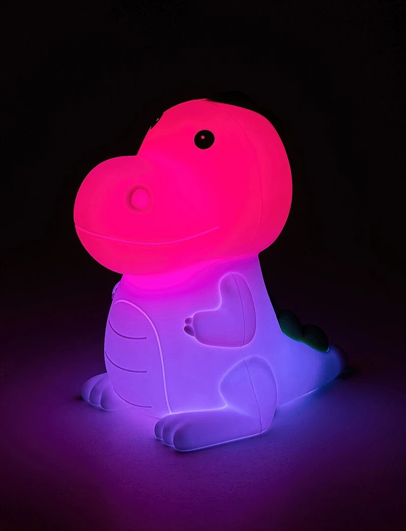 Dinoo – детска LED нощна лампа динозавър, RGB, 130×140мм, 0.45W, 3000K