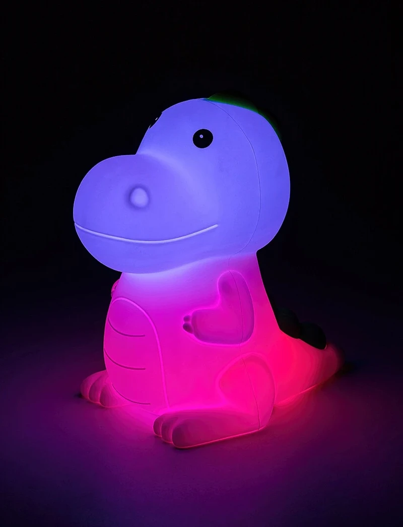 Dinoo – детска LED нощна лампа динозавър, RGB, 130×140мм, 0.45W, 3000K