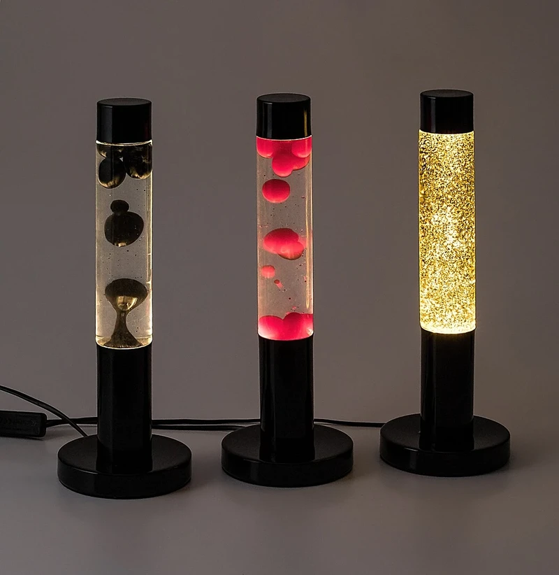 Lavastic – LED декоративна лава лампа в черно с прозрачно стъкло, Ø55мм, 3000K