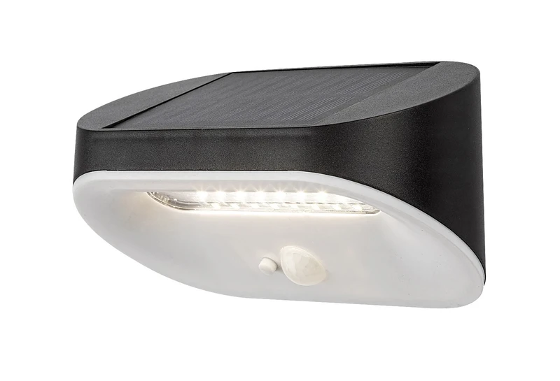 Соларно осветление Brezno – соларна LED лампа за стена в черно/бяло, 160мм, 3.2W, 4000K, IP44