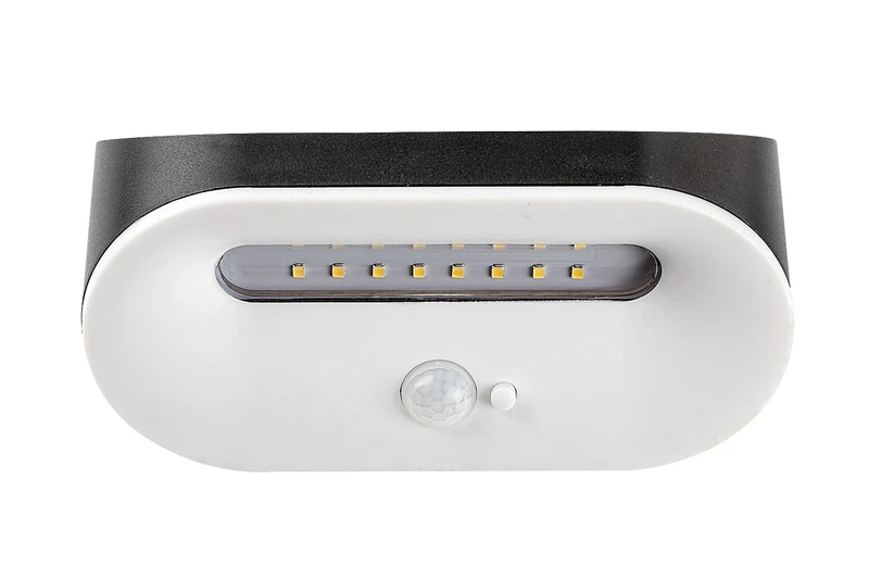 Brezno – соларна LED лампа за стена в черно/бяло, 160мм, 3.2W, 4000K, IP44
