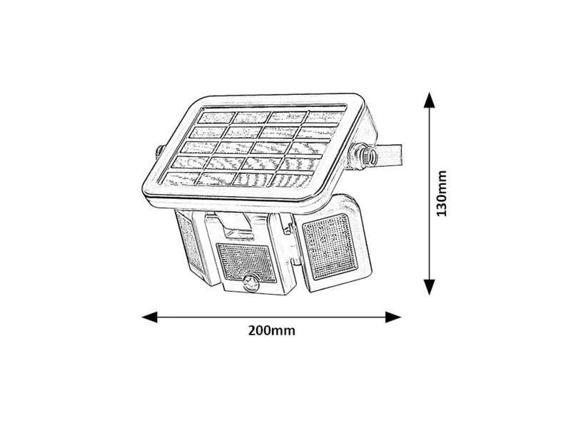 Lihull – соларна LED лампа за стена в черно, 200×130мм, 500lm, 4000K, IP44