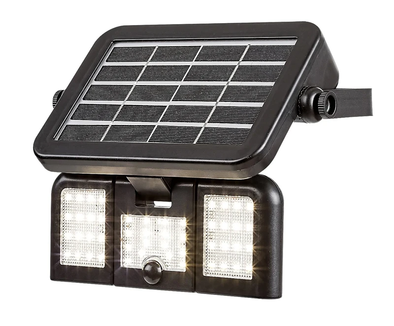 Соларно осветление Lihull – соларна LED лампа за стена в черно, 200×130мм, 500lm, 4000K, IP44