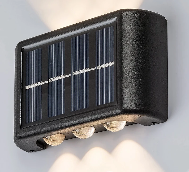 Kangton – соларна LED стенна лампа в черно, 90×55мм, 1.2W, 3000K, IP44