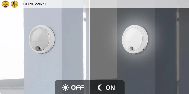 Hitura – LED стенна лампа за външен монтаж в черно/бяло, Ø180мм, 15W, 4000K, IP54