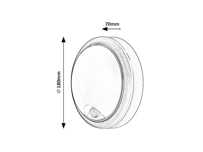 Hitura – LED външна стенна лампа в бяло с датчик за движение, Ø180мм, 15W, 4000K, IP54