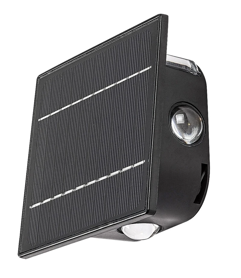 Emmen – соларна LED стенна лампа в черно, 130×130мм, 0.5W, 3000-6000K, IP54