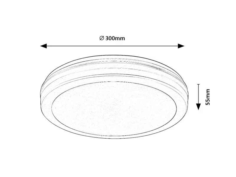 Indre – LED плафон за тераса в бяло, Ø300мм, 28W, 3000-6500K, IP54