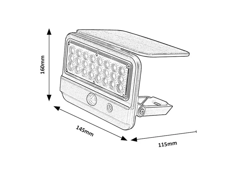 Flaxton – соларна LED стенна лампа в черно с датчик, 145×160мм, 7W, 4000K