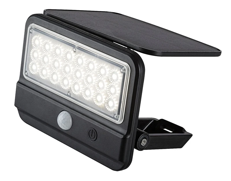 Соларно осветление Flaxton – соларна LED стенна лампа в черно с датчик, 145×160мм, 7W, 4000K