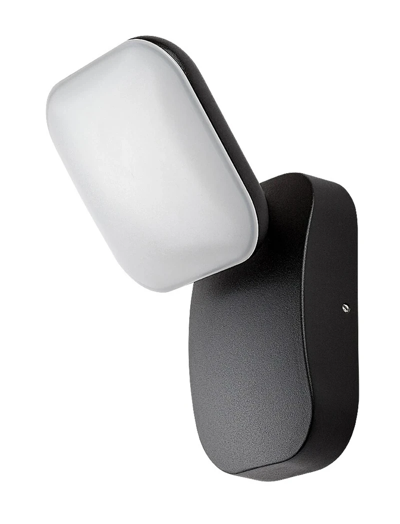 Odiel – LED външна стенна лампа в черно с бял абажур, 120×220мм, 12W, 3000K