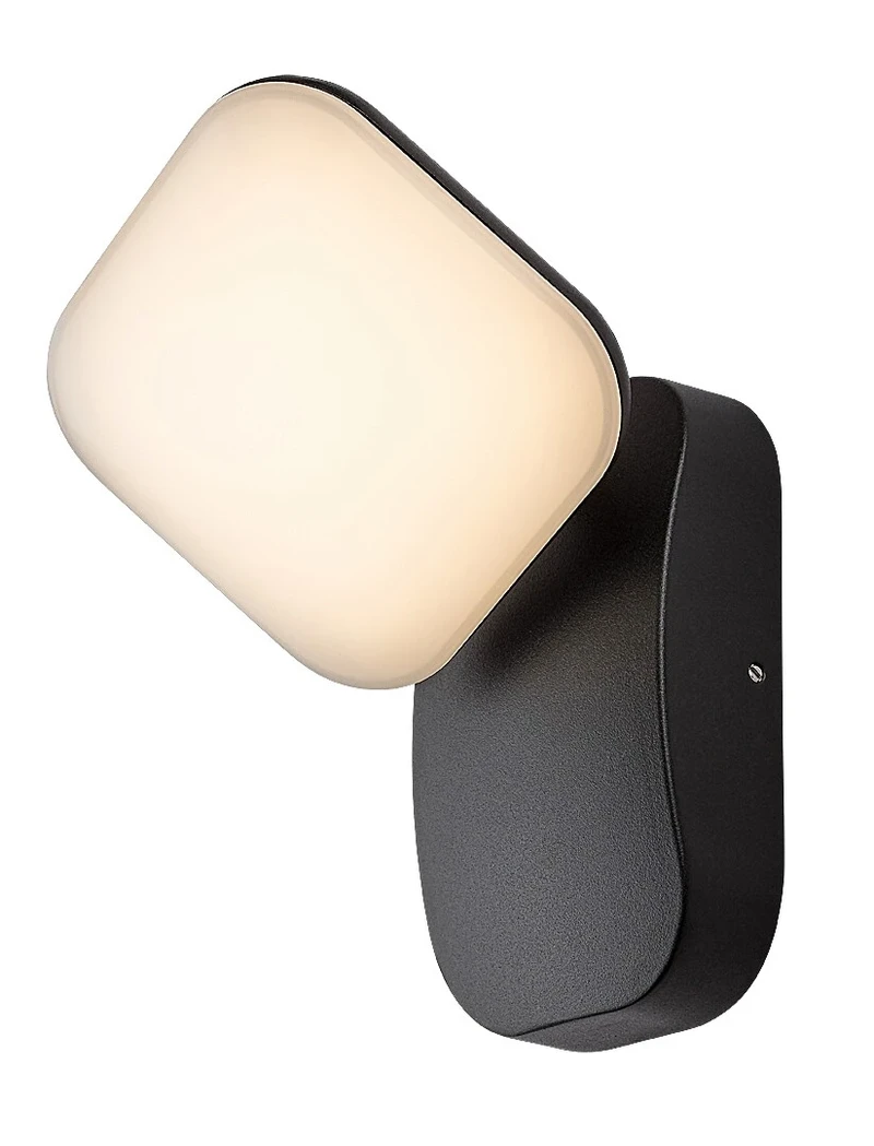 Odiel – LED външна стенна лампа в черно с бял абажур, 120×220мм, 12W, 3000K
