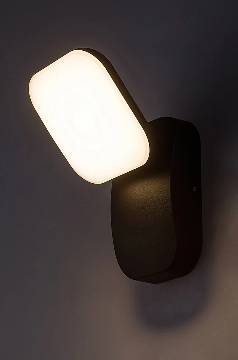 Odiel – LED външна стенна лампа в черно с бял абажур, 120×220мм, 12W, 3000K