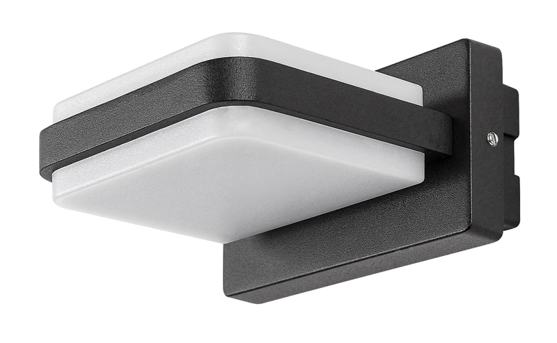Gendt – LED външен аплик в черно с бял дифузьор, 120×60мм, 12W, 3000K, IP44