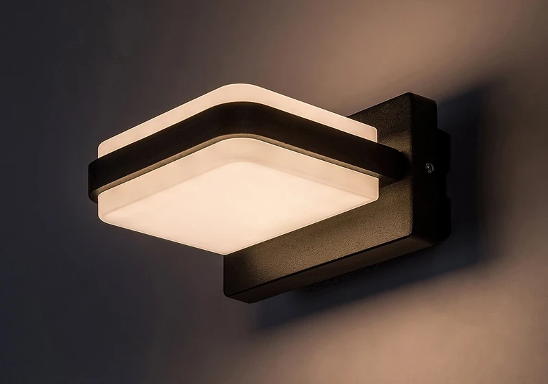 Gendt – LED външен аплик в черно с бял дифузьор, 120×60мм, 12W, 3000K, IP44