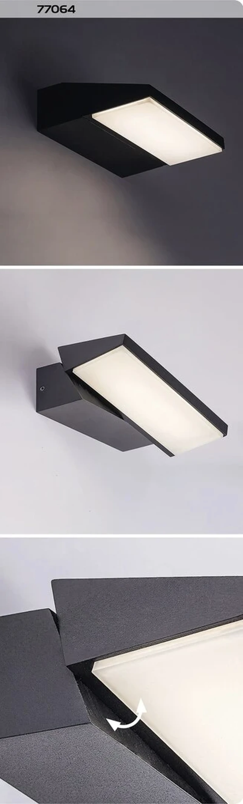 Senica – LED външна стенна лампа в черно/бяло, 170×50мм, 13W, 4000K, IP65