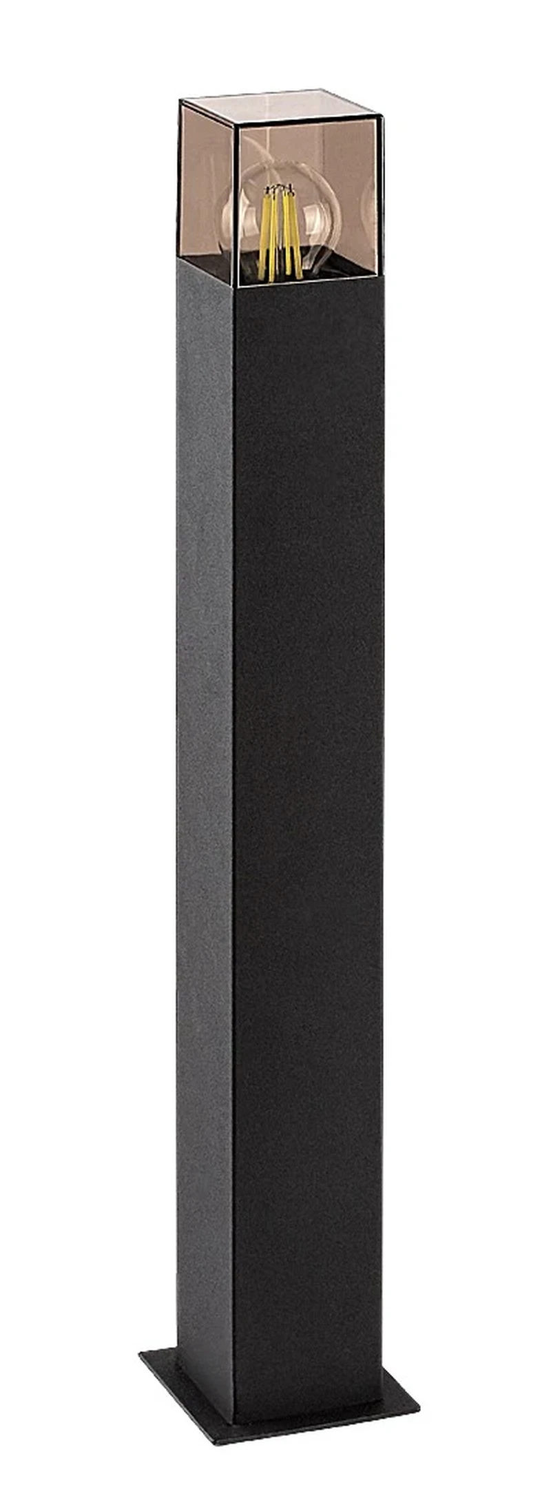 Loanda – модерна външна лампа в черно с тониран абажур, 80×650мм, 1×E27, IP44