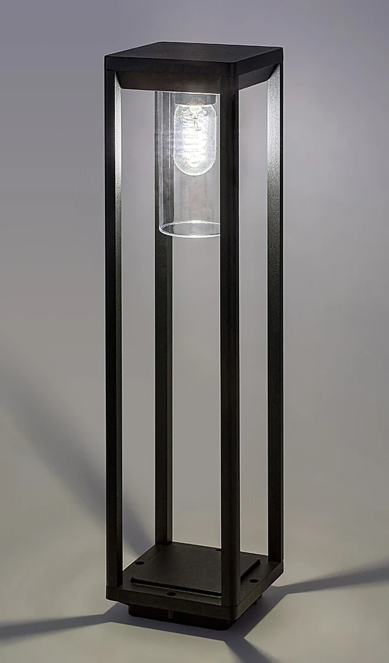 Zernest – външна стояща лампа в черно, 150×600мм, IP54, 1×E27