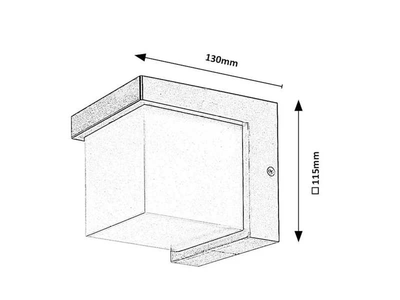 Andelle – LED външен аплик в черно с бял абажур, 115×115мм, 10W, 3000K, IP54