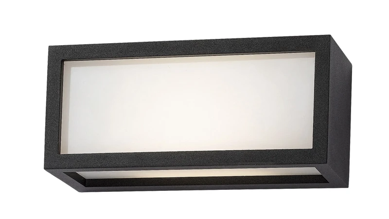 Lublin – LED външен аплик в черно с бял абажур, 250×110мм, 10W, 4000K, IP54