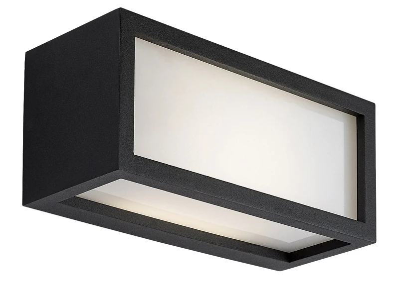 Lublin – LED външен аплик в черно с бял абажур, 250×110мм, 10W, 4000K, IP54
