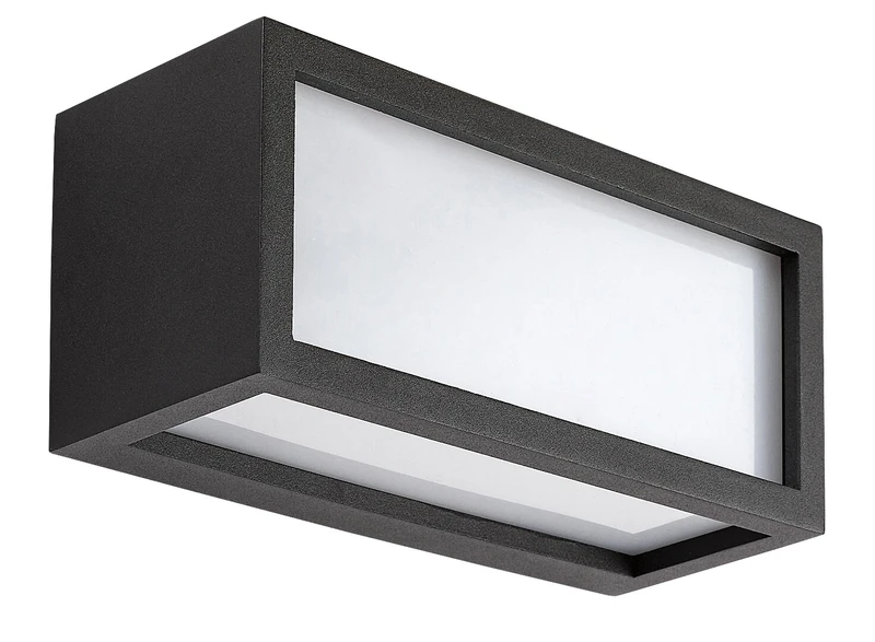 Lublin – LED външен аплик в черно с бял абажур, 250×110мм, 10W, 4000K, IP54
