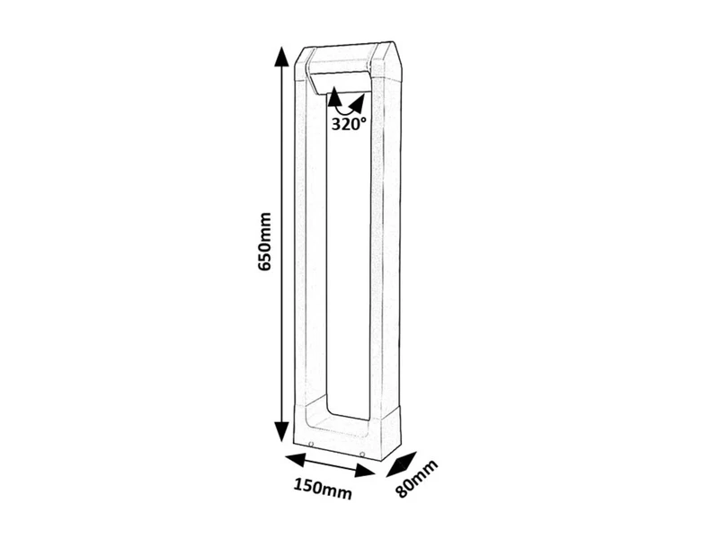 Medna – LED градинска лампа в антрацит, 150×650мм, 8W, 3000K, IP54