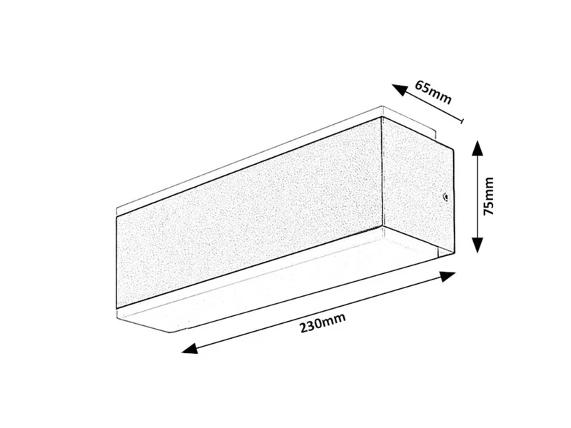 Mataro – LED външен аплик в черно с бял абажур, 230×75мм, 12W, 3000K, IP54