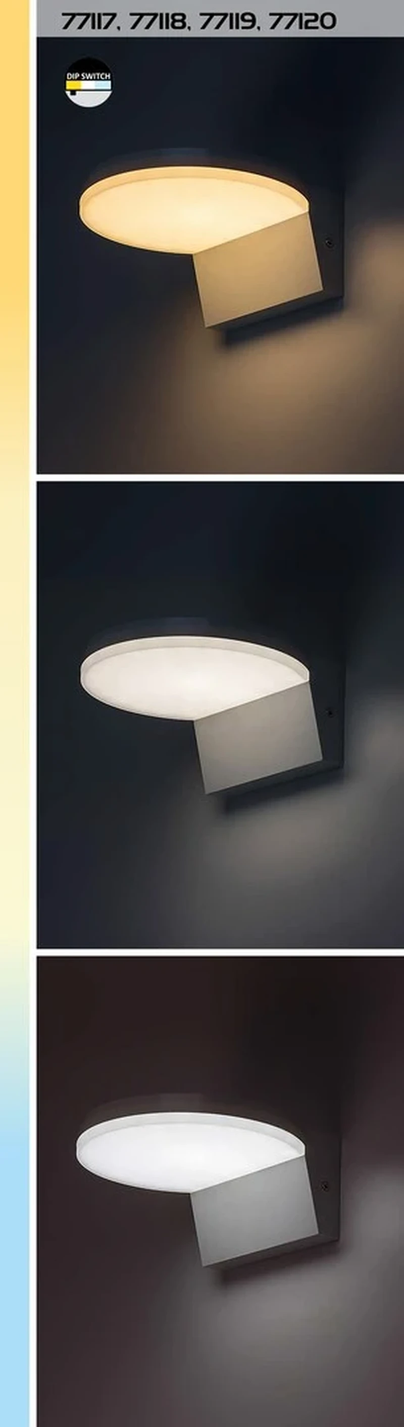 Batida – LED стенна лампа с датчик за движение в черно/бяло, 175×80мм, 9W, 2700-6500K
