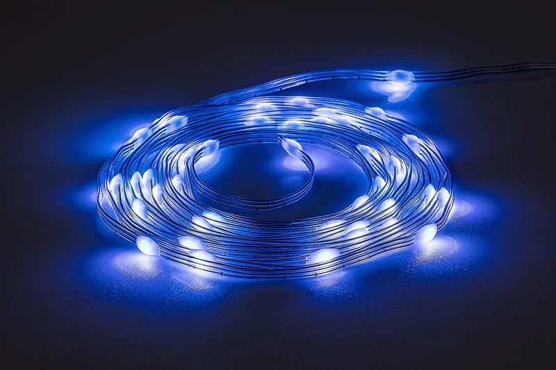 Biri – умен LED гирлянд за градина в бяло/прозрачно, 5м, 2.8W, RGB, IP44