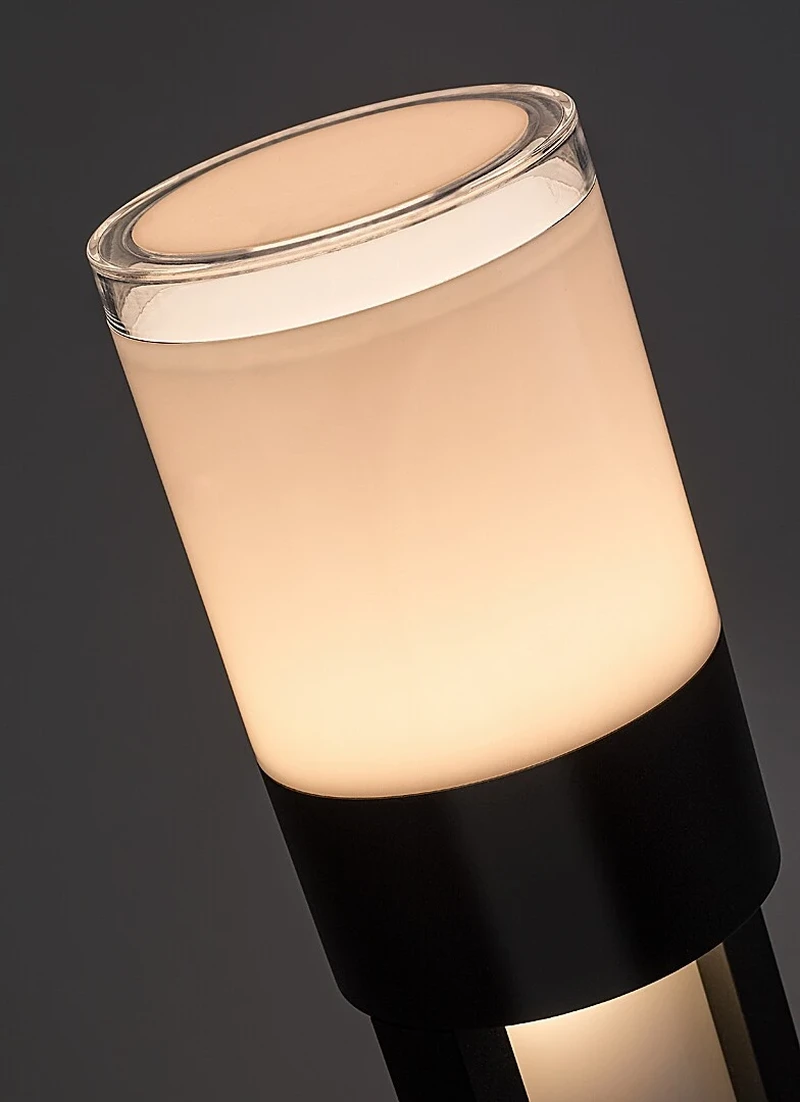 Leitha – LED градински стълб в черно с бял абажур, Ø100мм, 12W, 3000K