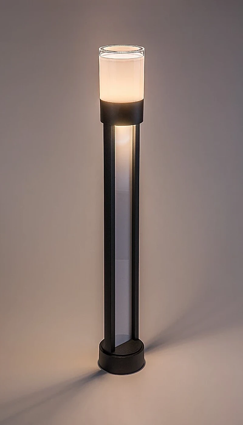 Leitha – LED градинска лампа в черен алуминий, Ø100мм, H800мм, 12W, 3000K, IP44