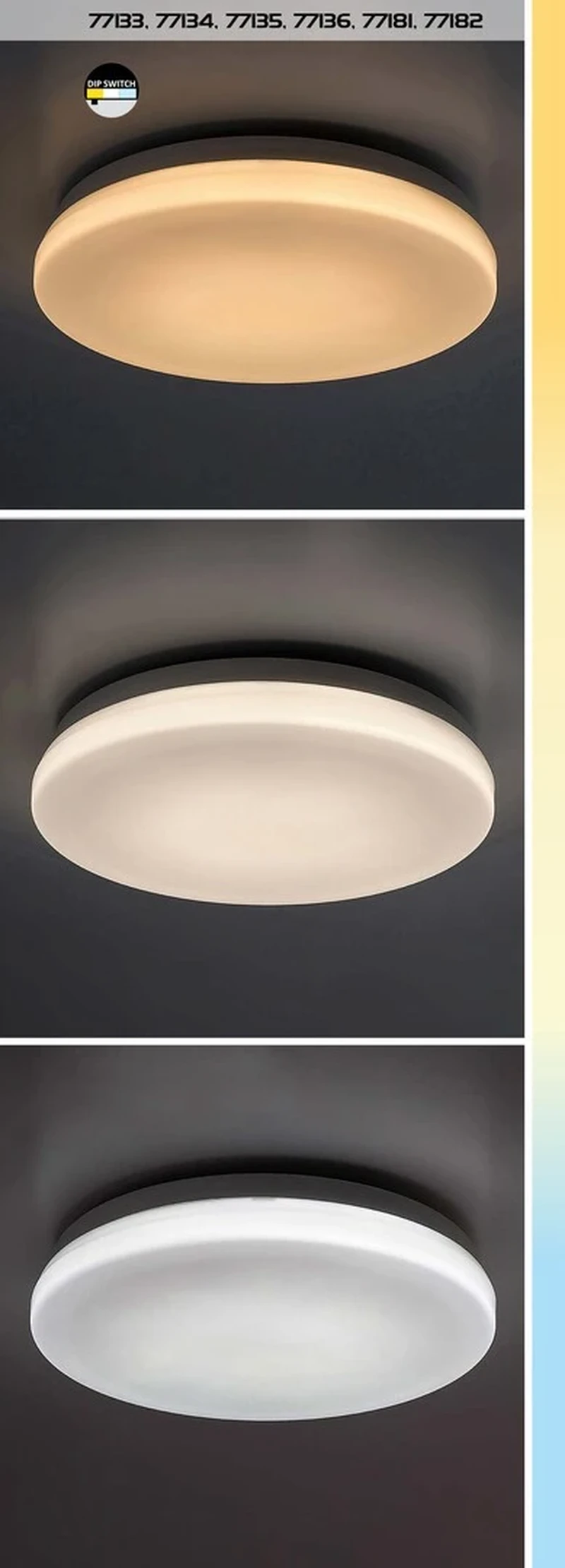 Lowar – LED плафон за тераса в бяло, 240×240мм, 12W, 3000-6000K, IP44