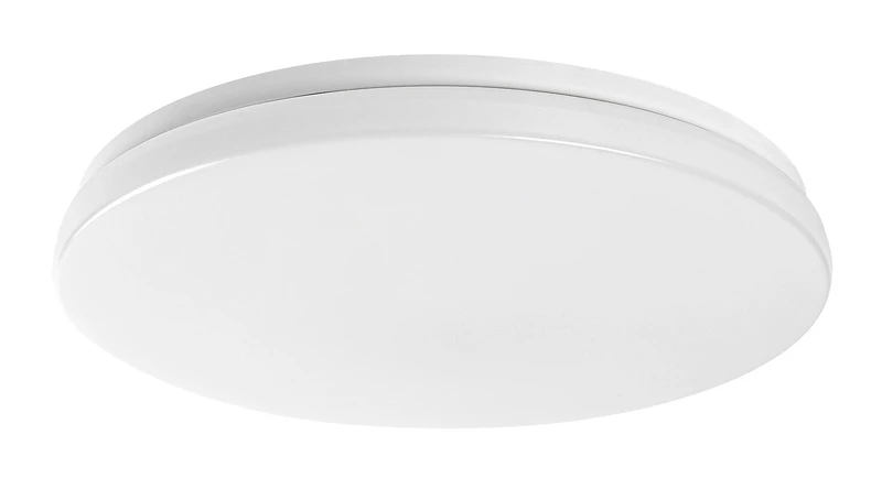 Lowar – LED плафон за тераса в бяло с датчик, Ø350мм, 24W, 3000K, IP44