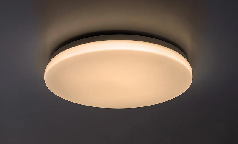 Lowar – LED плафон за тераса в бяло, Ø350мм, 24W, 4000K, IP44, сензор